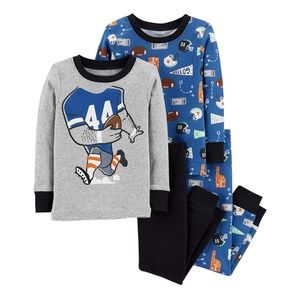 Carter's Toddler Football 4-Piece Pajama Set, 4T